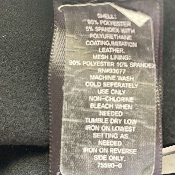 Bold Elements CUT TO CURVE Faux Leather Leggings Black Ankle Pants Women's XL - Picture 6 of 6